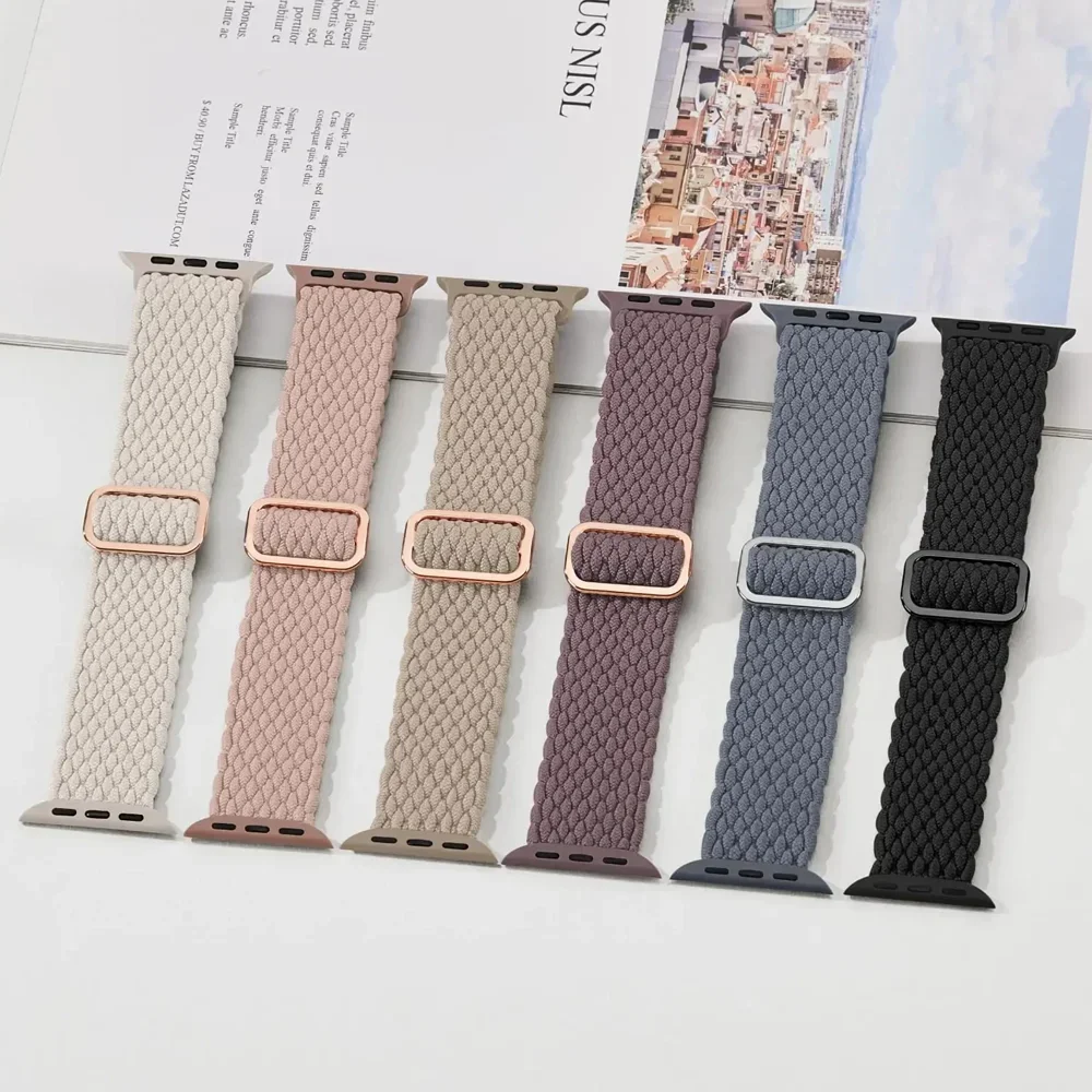 Straps For Apple watch Ultra 2 band 49mm 38mm 44mm 40mm 41mm 42mm 45mm Braided solo loop correa bracelet series 9 8 7 3 5 se 6 4