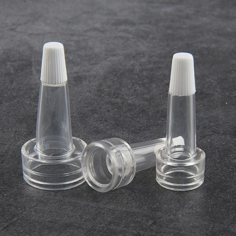 10Pcs/lots Mini Refillable Bottles Sample Empty Bottle With Cap, Trumpet Head Transparent Powder Filling Bottle Skin Care Tools