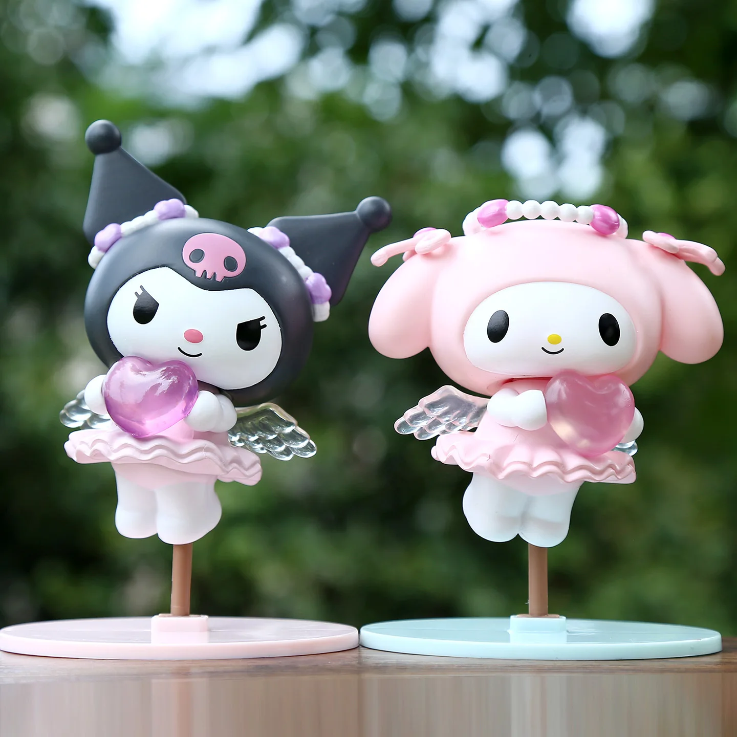 New 4Pcs Sanrio Figures Angel Series My Melody Kawaii Anime Decorative Ornament Collectibles Model Toys Doll Christmas Gifts