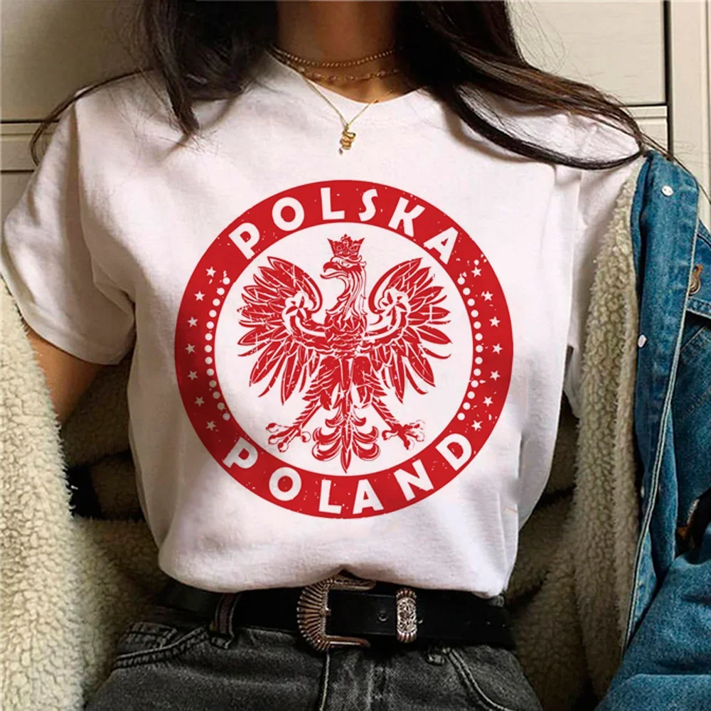 Godło Polski koszulka Poland t shirt flag design top tee short sleeves birthday gift New POLSKA POLAND Flag Fun Unisex Tee