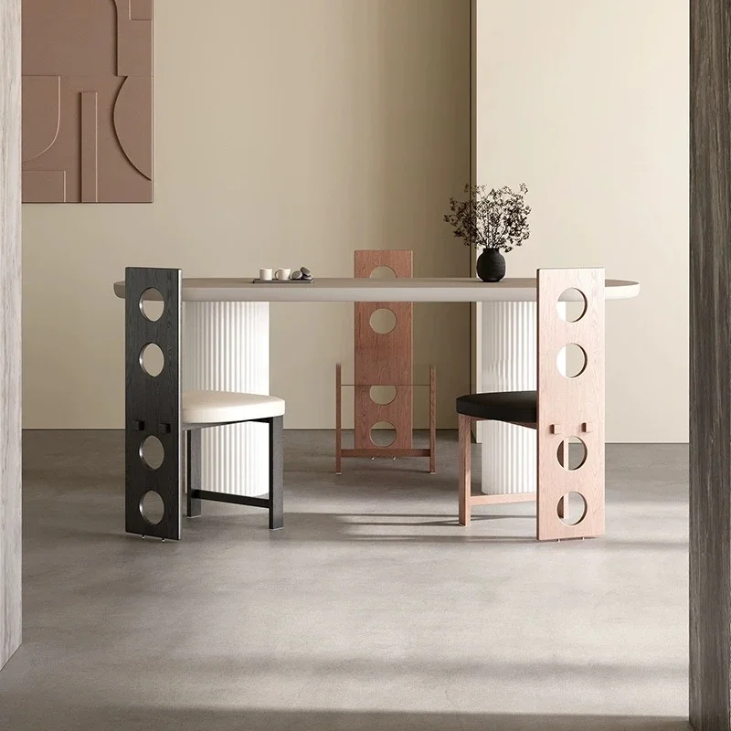 Minimalist Ash Wood Production Muebles Sillas Leisure Back #L Nordic Creative Designer Mobile Hole Dining Chair Wabi Sansan