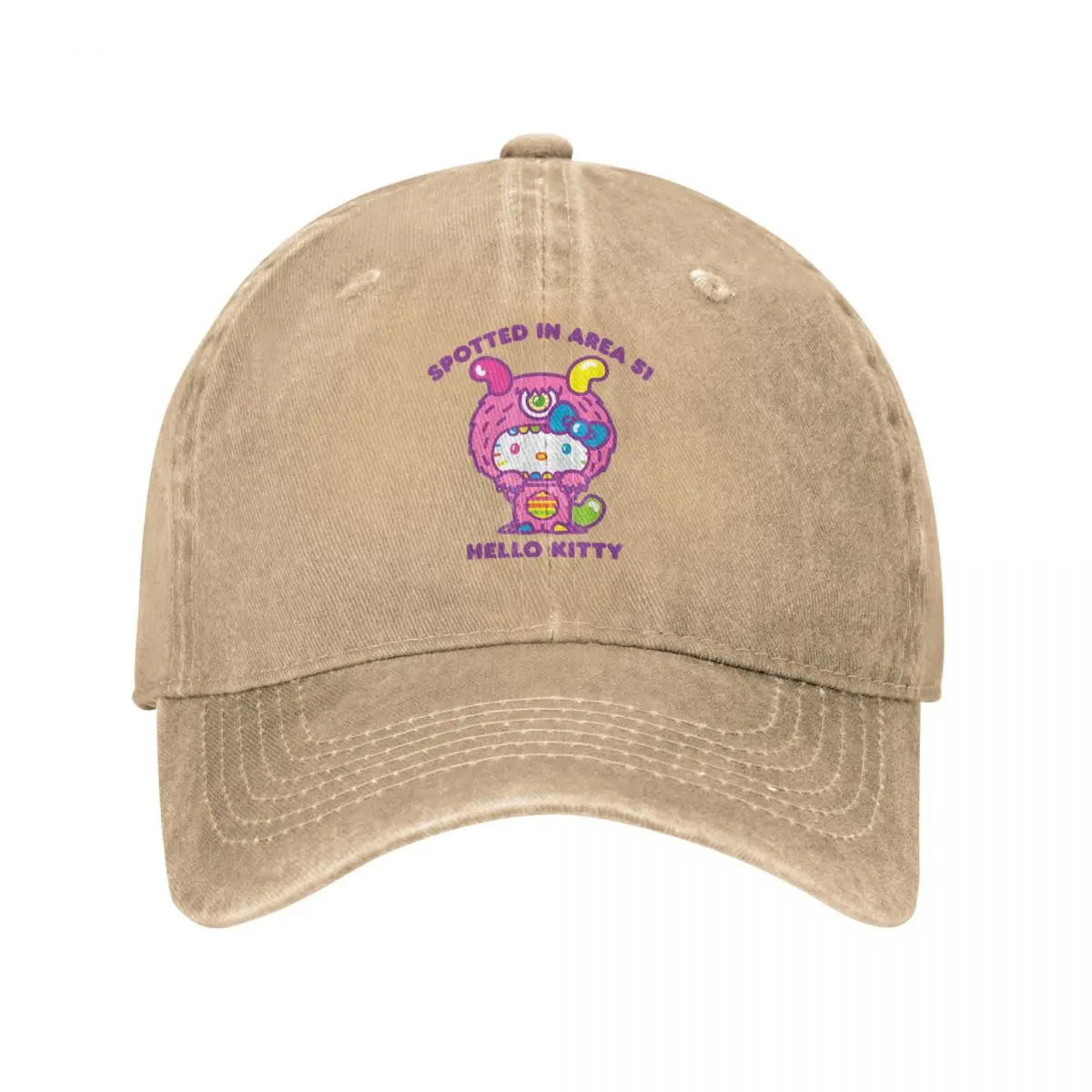 Hello Kitty Spotted In Area 51 Alien Sighting Baseball Caps for Men Women Distressed Denim Washed Snapback Cap Golf Caps Hat