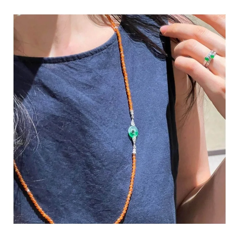 

White Gold Universal Buckle Jadeite Donut Connection Buckle Hetian Jade Safety Buckle Special Button Head Accessories