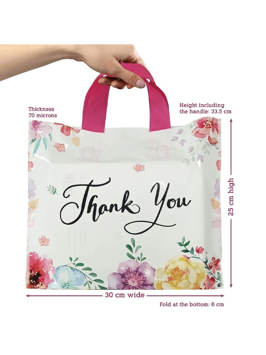 5-15 قطعة شكرا لك شنطة هدايا قابلة لإعادة الاستخدام حقائب حمل بلاستيكية حفل زفاف عيد ميلاد هدية التعبئة والتغليف أكياس التسوق عيد الشكر