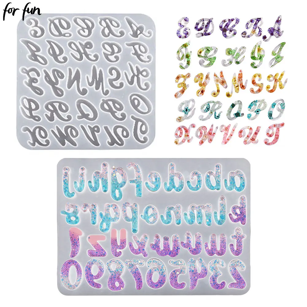 For Fun Irregular English Letters Silicone Mold DIY Lowercase Letter Pendant Decoration Resin Molds Alphabet Earring Keychain