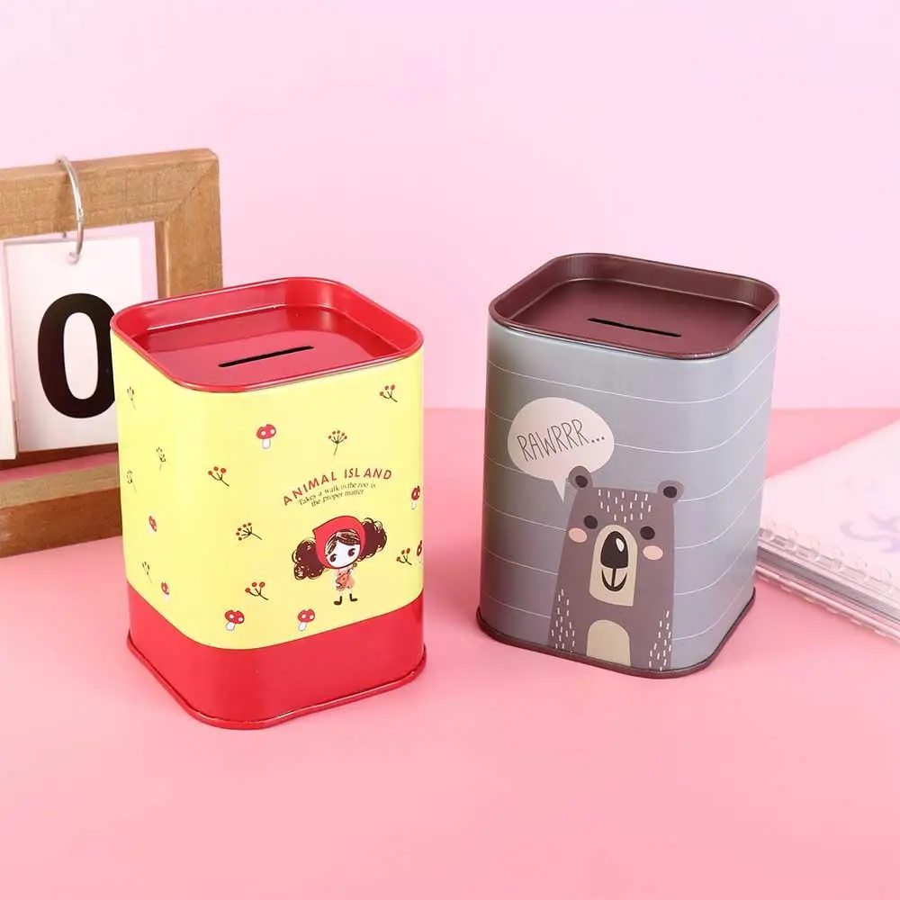 Lovely Save Money Toy Cash Cabinet Tinplate High-Capacity Giraffe Animal Metal Piggy Bank Coin Box Cash Box Money Box