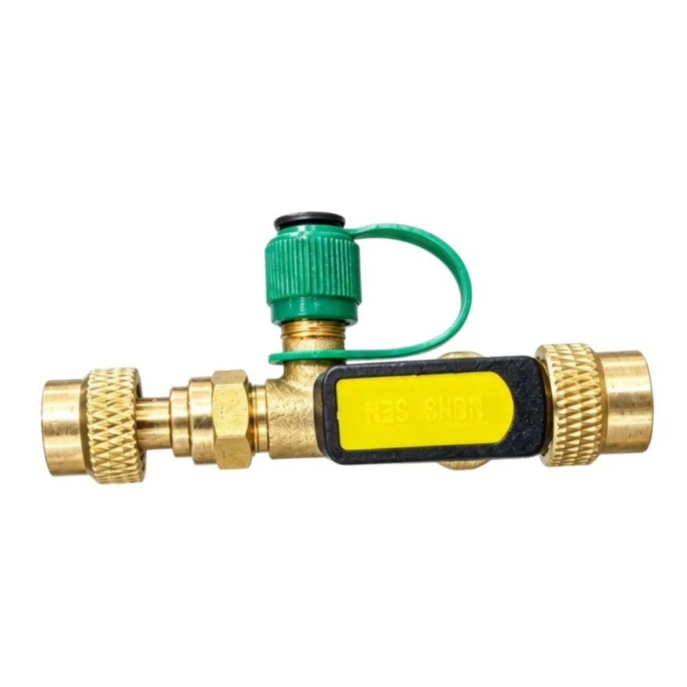 Brass 3 Way Manifold Vacuum Gauge Valve HS-V01 For HVAC Evacuation And Pressure Testing Tasks Charging Manifold Tool Kit