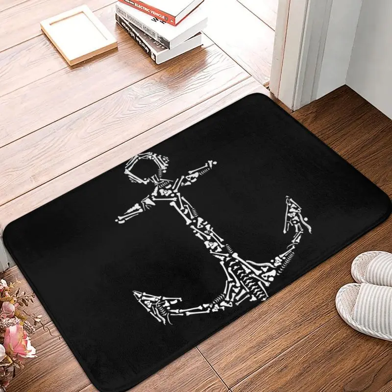 Marine Anchor Made Of Bones Floor Door Kitchen Bath Mats Anti-Slip Outdoor Nautical Doormat Garden Entrance Carpet Rug