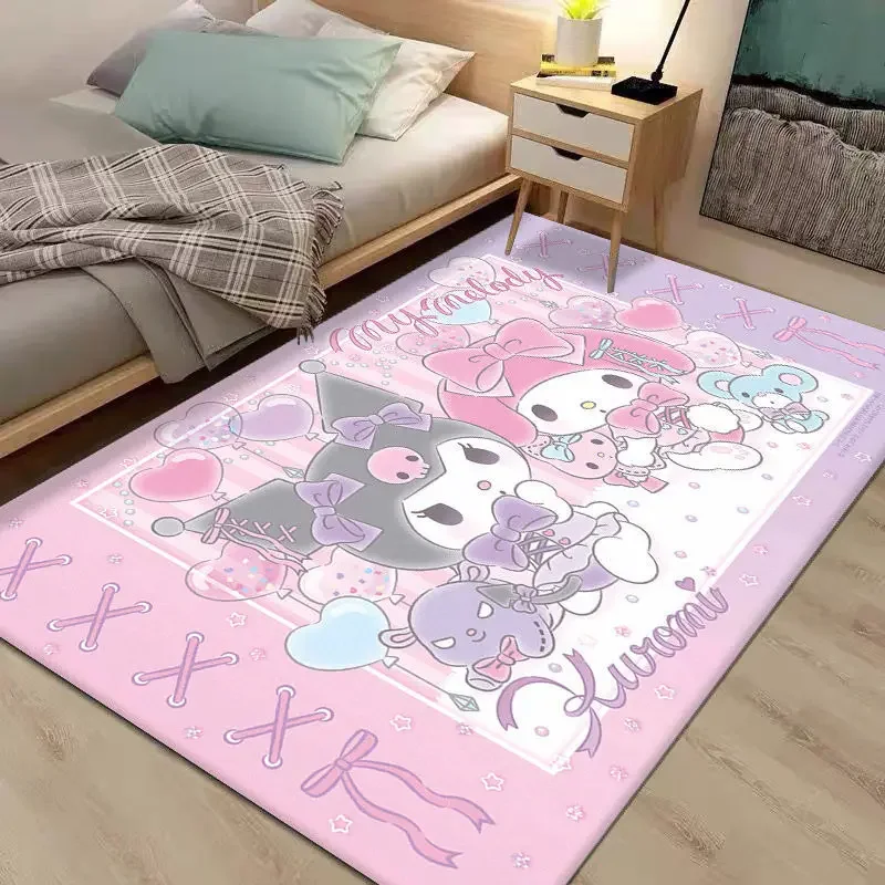 MINISO Sanrio Bedroom Bedside Cartoon Carpet Cute Cinnamon Dog Melody Culomi Carpet Floor Mat Bed Foot Pad Exquisite Decoration