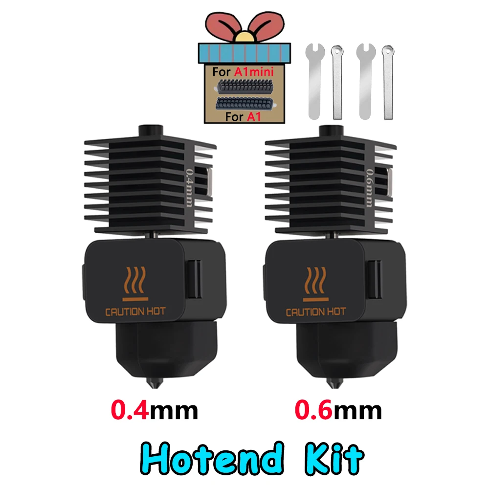 Hotend Voor Bambu Lab A1 mini Montage Hotend Kit 0.2 0.4 0.6 0.8MM Vervangbaar Mondstuk Voor 3D printer Bamboo Lab A1/A1 mini