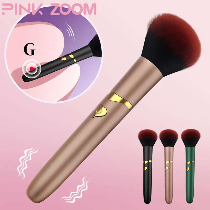 Bullet Vibrator Cosmetics Makeup Blending Brush with 10 Vibration Frequencies for Women G-Spot Clitoral Stimulator Dildo Sex Toy