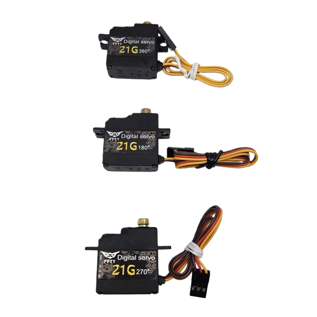 เซอร์โวมอเตอร์ดิจิตอล FTTY 21g 21G 180 องศา ° /270 ° /360 °   แขนโลหะ 25T สำหรับรถบังคับวิทยุ โดรน หุ่นยนต์ DIY