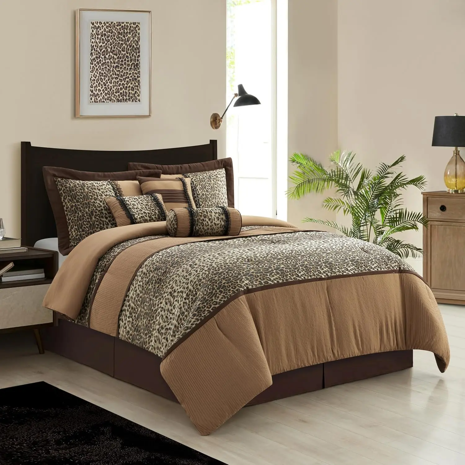 Queen Size Comforter Sets, 7 Piece, Ultra Soft, Premium Microfiber, Bedskirt, Pillows & Shams