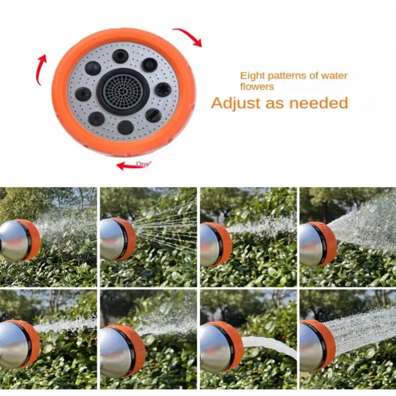 Multifunctional Durable Thumb Switch Water Sprayer, 8 Function Hand Push Water Gun