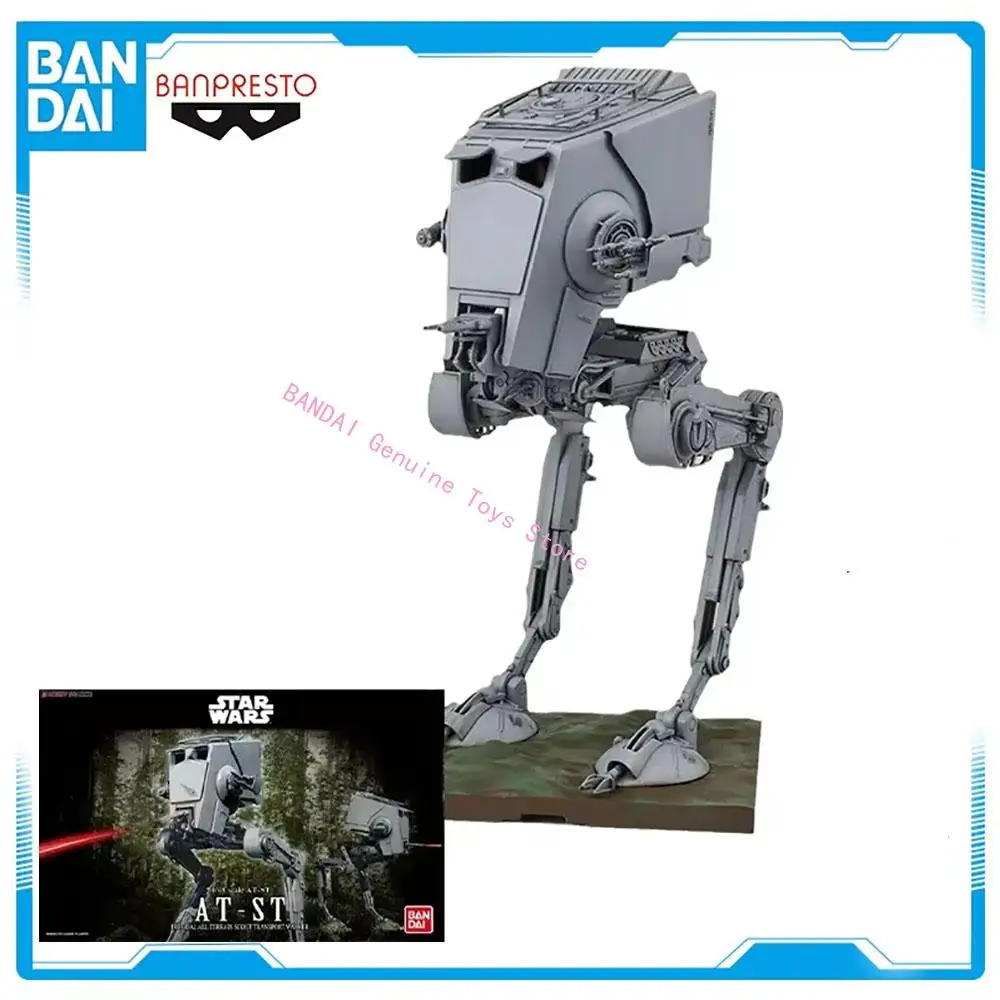 Bandai Original Star Wars Anime 1/48 AT-ST figura de acción modelo de ensamblaje juguetes coleccionables adornos regalos para niños