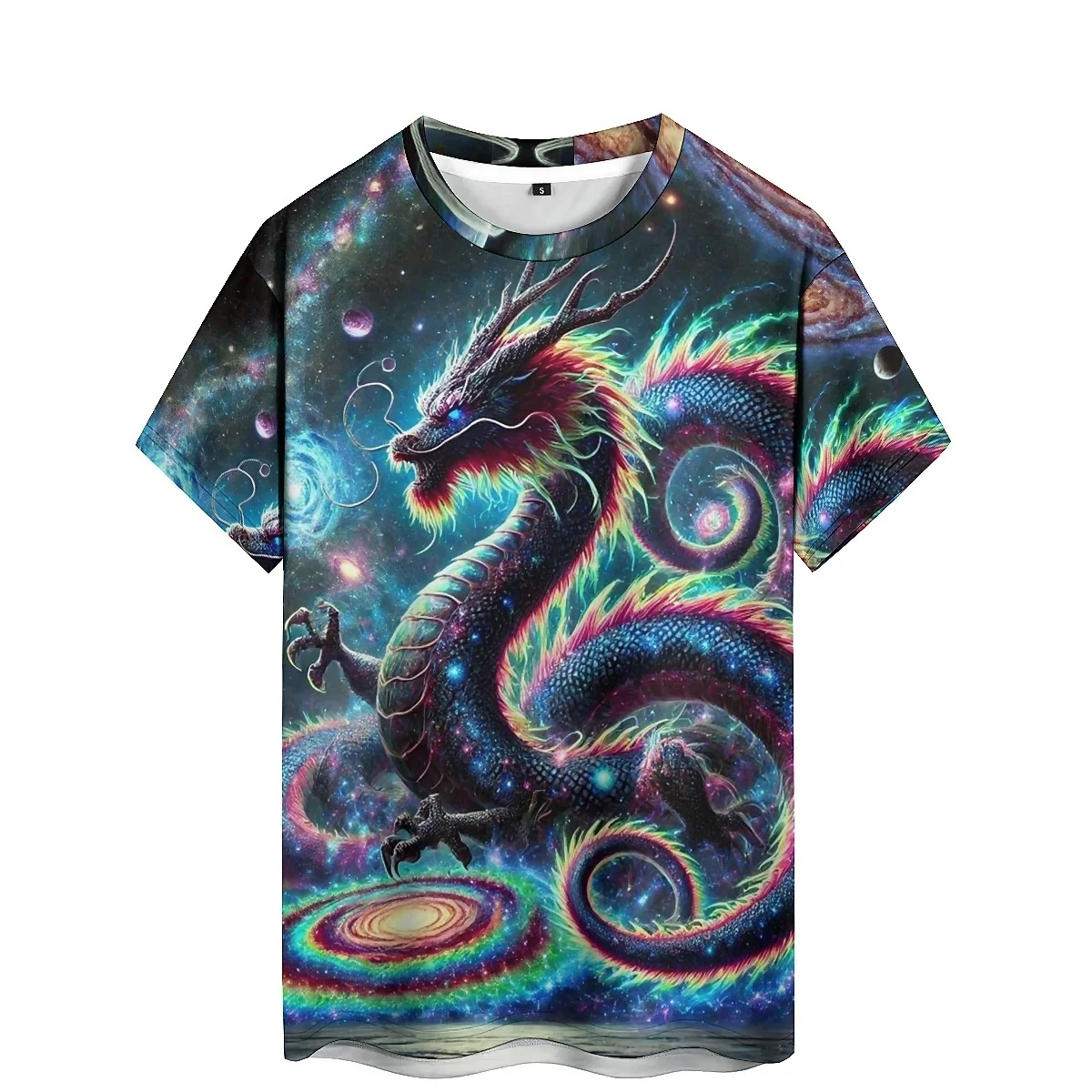 Summer 2025 Men's Colorful and Dynamic 3D Printed Short Sleeved T-shirt, Gym Exercise, Running, Lightweight Design, Perfect Choi