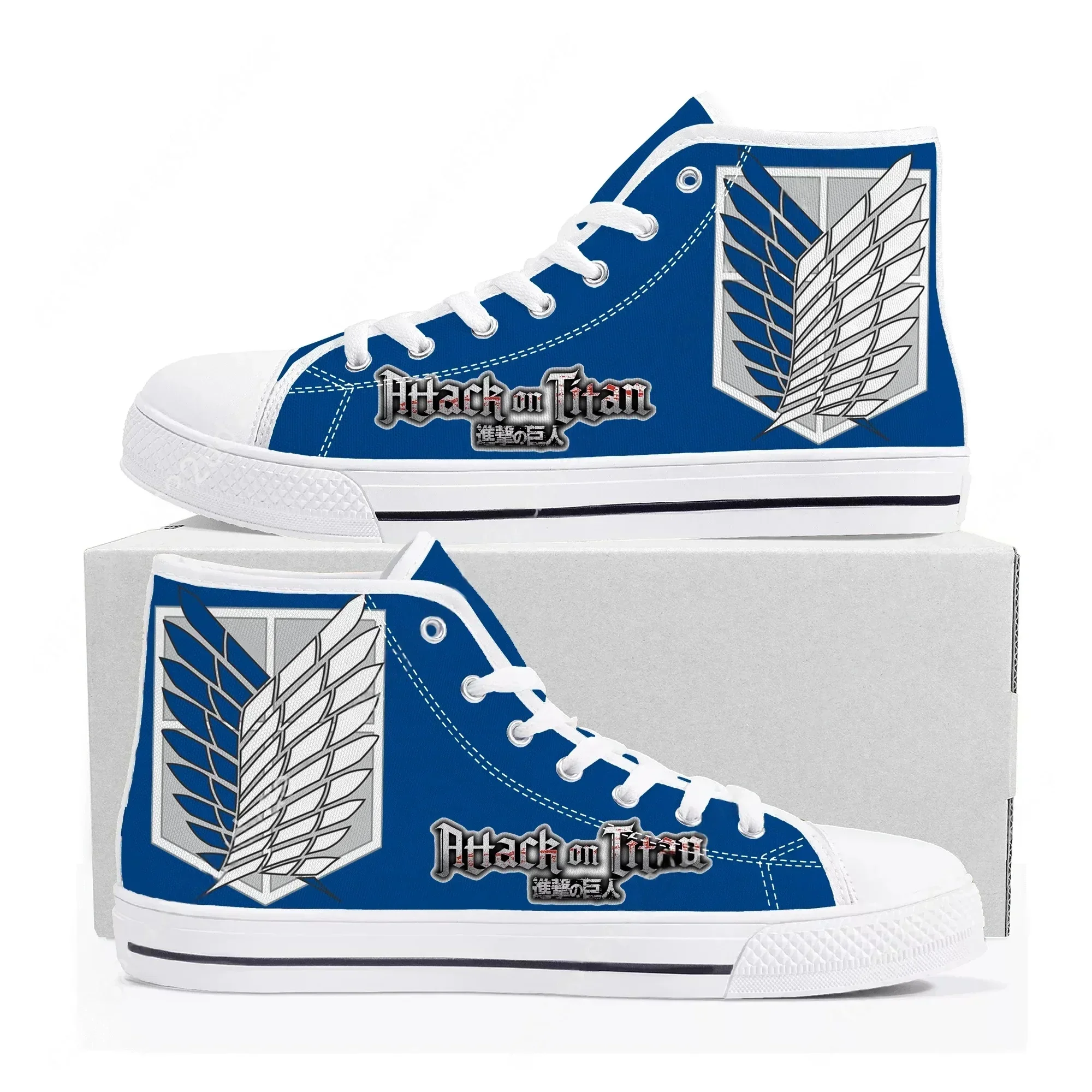 Attack on Titan Levi Ackerman High Top Sneakers High Quality Mens Womens Teenager Canvas Sneaker Casual Couple Shoes Custom Shoe