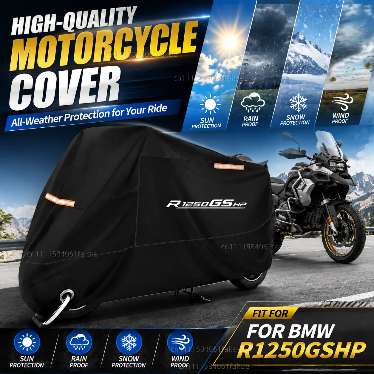 

Motorcycle Cover Waterproof Outdoor All Season Dustproof UV Protective Moto Scooter Rain Cover FOR BMW R1250GSHP 2019-2026