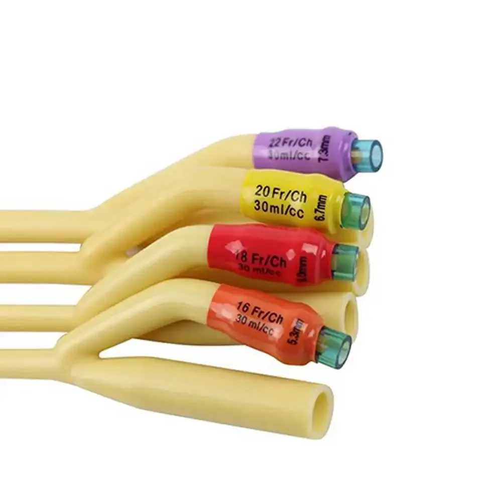 1Pc 3 Way Medical Balloon Latex Foley Catheter Coating Urine Tube Male 16Fr/18Fr/20Fr/22Fr