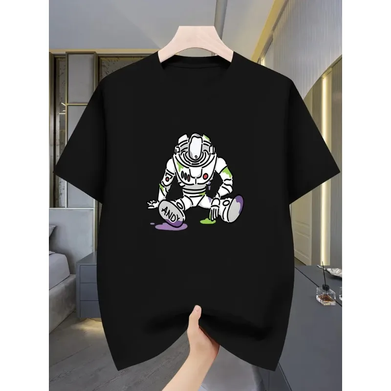 Disney Toy Story Buzz Lightyear T-Shirt für Damen, Damen-T-Shirt aus 100 % Baumwolle, lässiges Oberteil, Unisex, Sommer, Street-Style, entspannte Passform