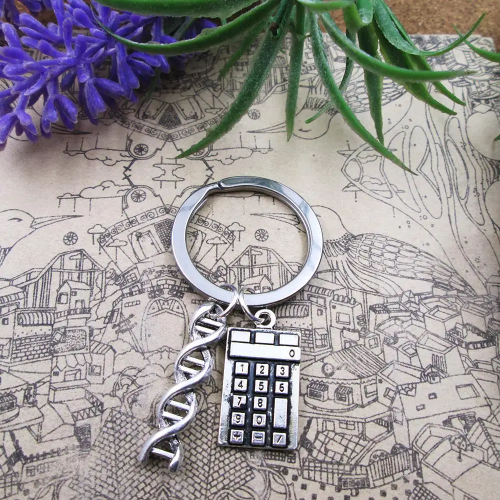 High quality Keyring born to account  Calculator calculation accounting stainless steel keyring  birthday gift