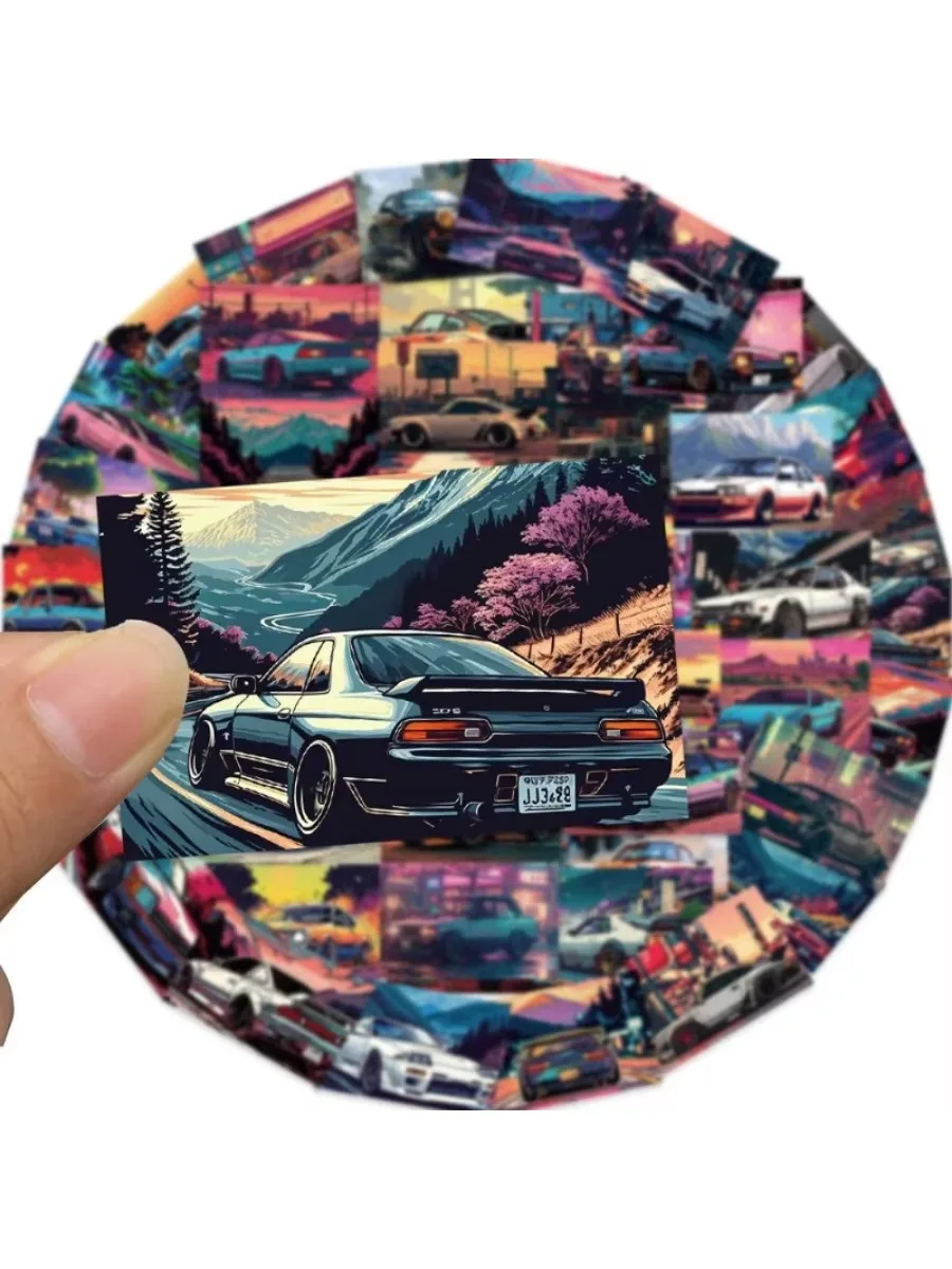 50 naklejek JDM Racing na walizkę, deskorolkę, laptopa, bagaż, lodówkę, telefon komórkowy, naklejki w stylu samochodowym