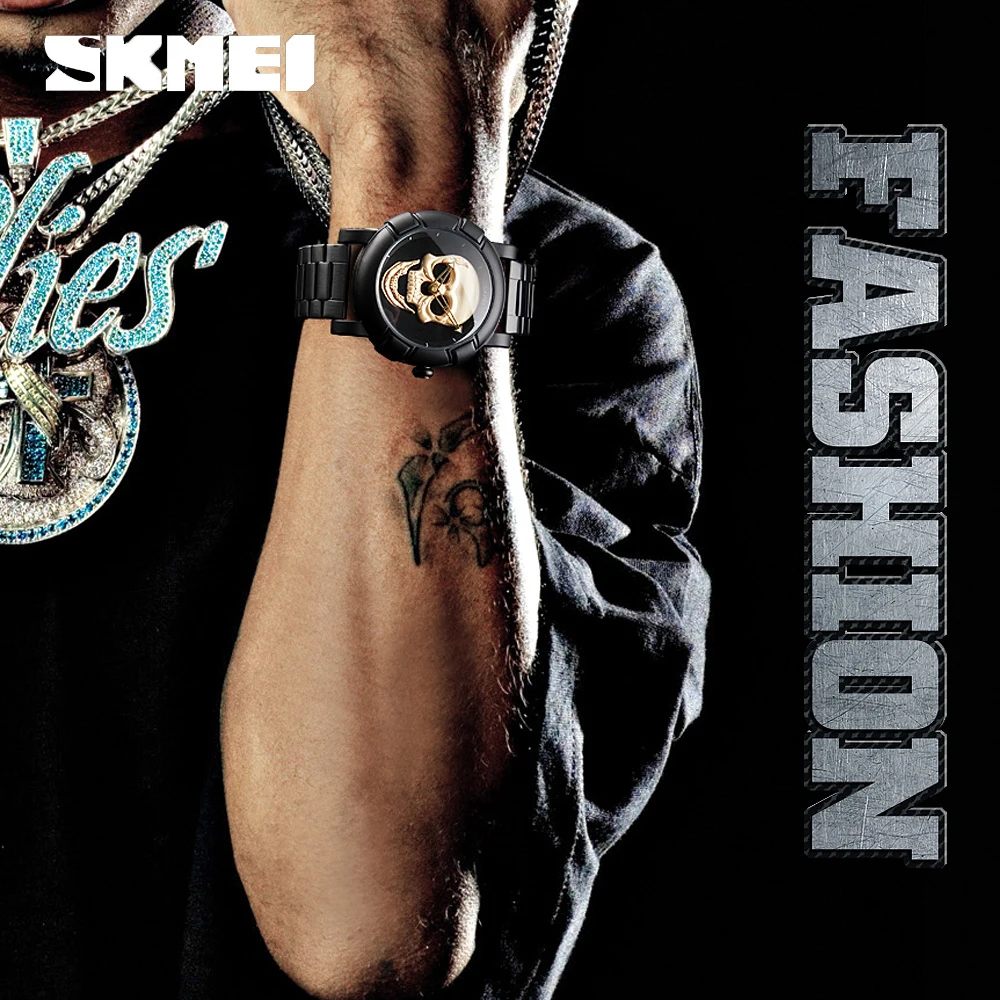 Reloj deportivo de lujo para hombre, pulsera de cuarzo, resistente al agua, con correa de acero inoxidable, 3bar