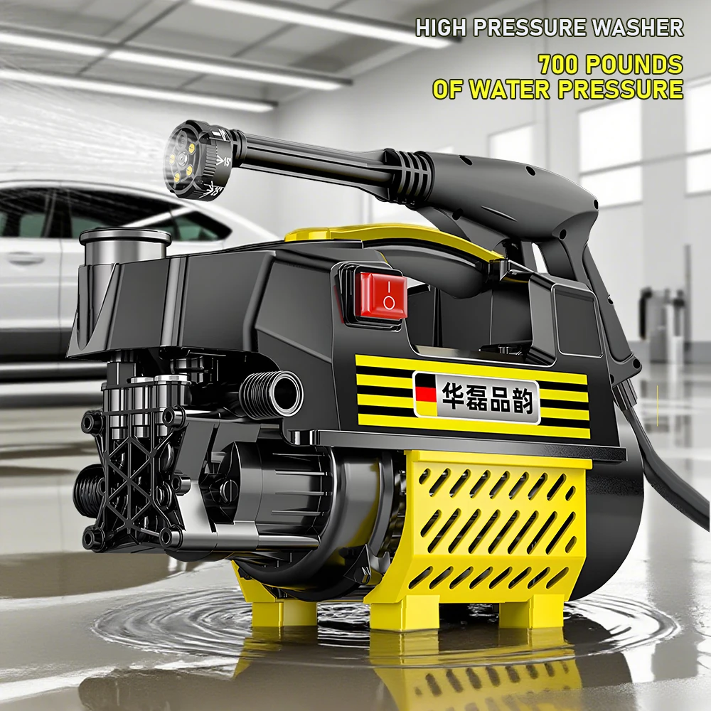 منظف غسيل السيارات 220 فولت مضخة غسيل السيارات عالية الطاقة مدفع المياه آلة غسيل السيارات المحمولة آلة التنظيف المنزلية لتنظيف السيارات