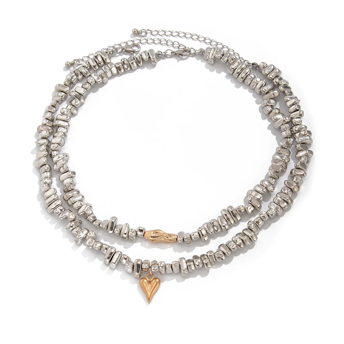 الرجعية بسيطة على شكل قلب قلادة قلادة 2025 متعدد الطبقات الحلو الإبداعية غير النظامية سلسلة نمط فتاة موضة مجوهرات عيد ميلاد