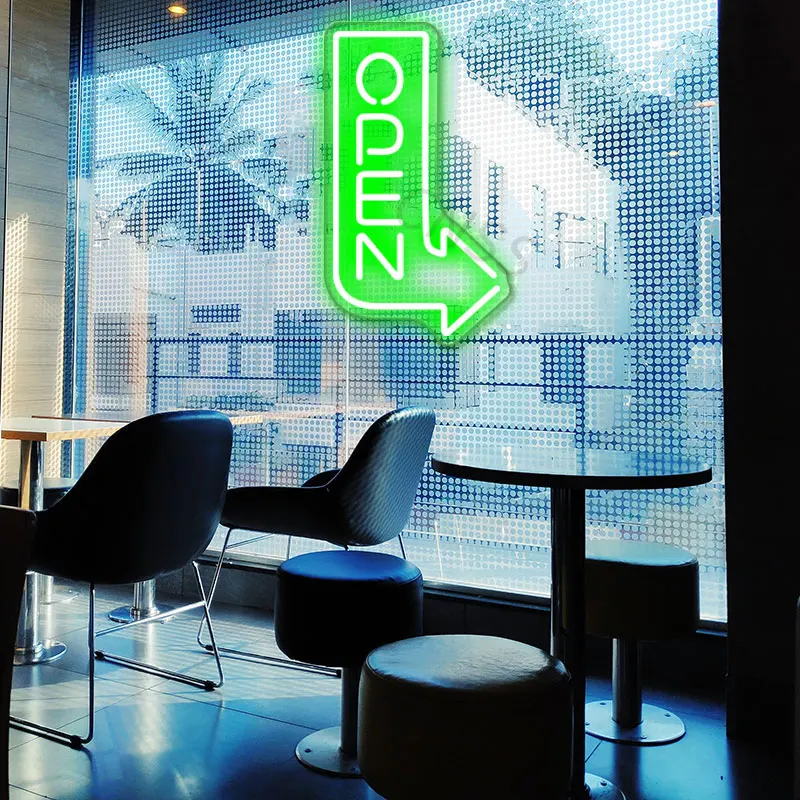Pfeil offen Neon LED für Bars Coffee Store Neonlicht Shop offener Brief Zeichen Wandbehang Öffnung Open Sign