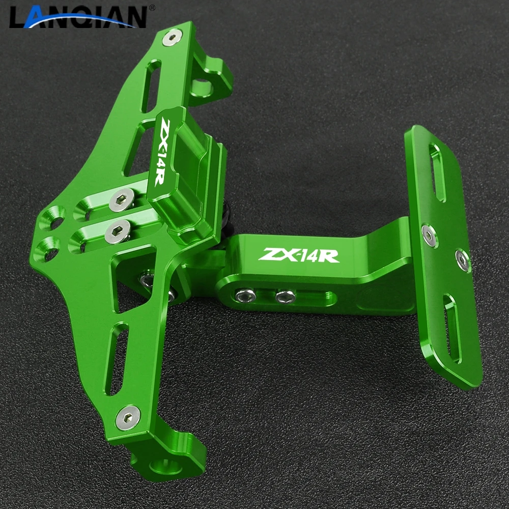 

For KAWASAKI ZX-14R ZX14R 2006-2023 Motorcycle Fender Eliminator Adjustable License Plate Holder Bracket LED Turn Signal Light