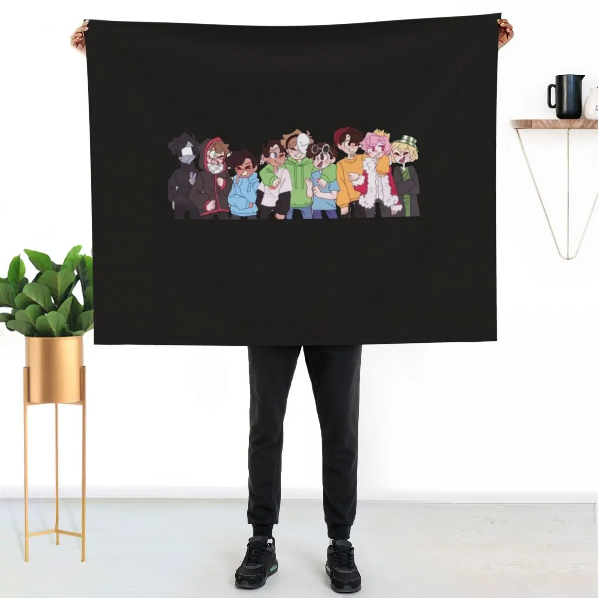 dream smp all members Throw Blanket Nap Decorative Throw Decorative Sofas Fashion Sofas Plaid on the sofa cosplay anime Blankets