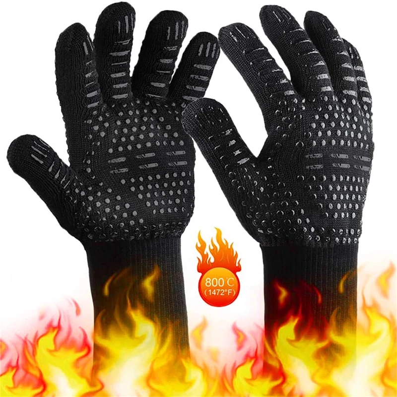 Gants de Barbecue résistants à la chaleur, Anti-brûlure, en Silicone, pour four, accessoires de cuisine, ignifuges