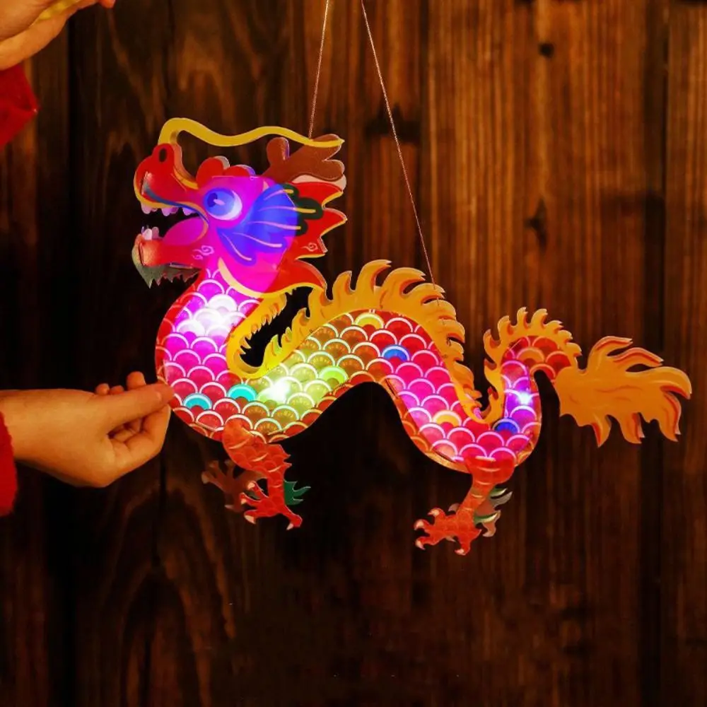 

Luminous Mid-Autumn Dragon Dance Lantern Cartoon DIY Craft Chinese Style Dragon Lamp Creativity Handmade Handheld Dragon Lantern