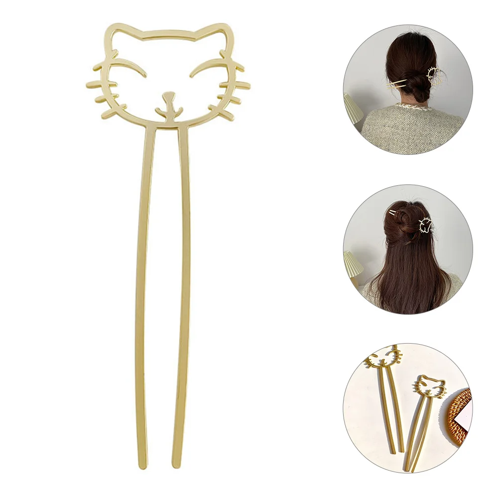 

Cute Hairpin Stick Large Gold Design Hair Accessories for Women Bun Chopsticks Smooth Surface Safe for Parties