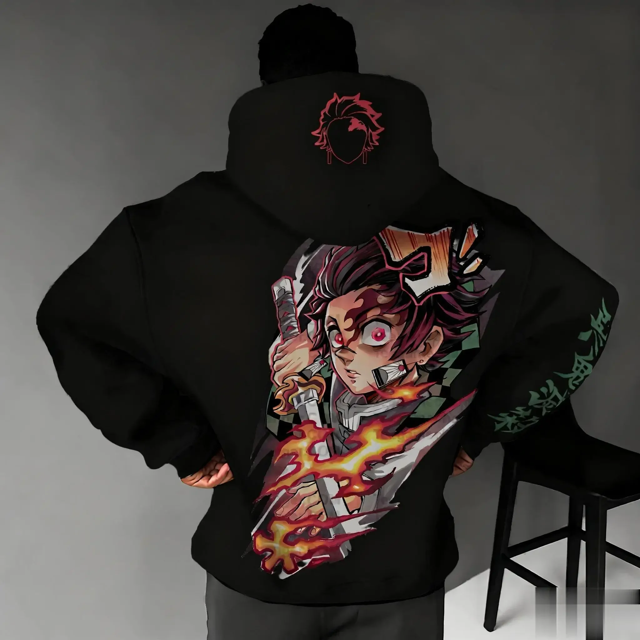Felpa con cappuccio anime moda autunno streetwear felpa grafica Demon Slayer uomo donna stampa farfalla pullover casual cosplay unisex