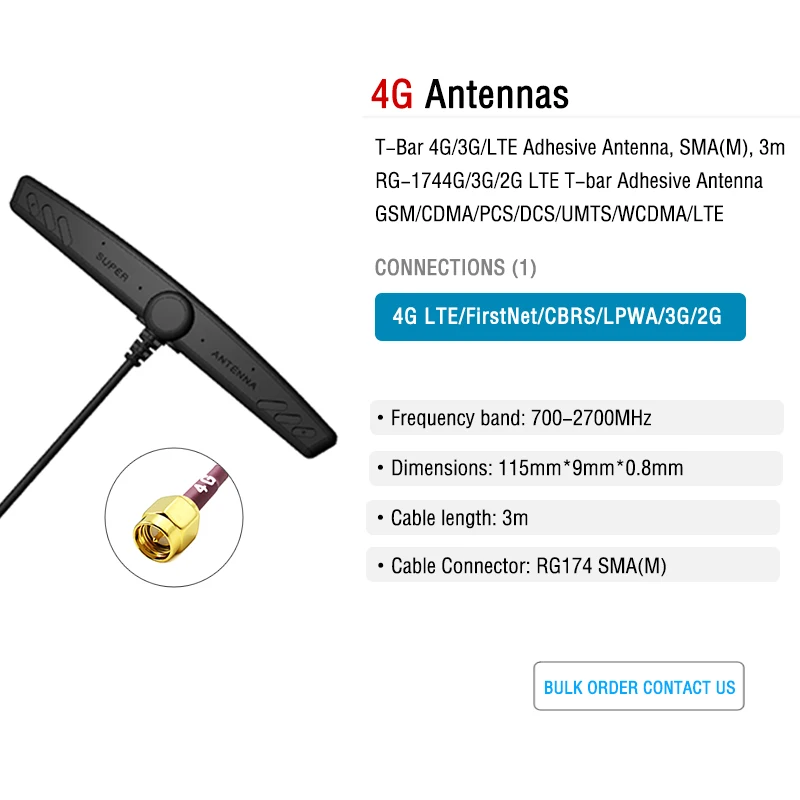 New 4G/LTE Adhesive Antenna GSM/CDMA/PCS/DCS/UMTS/WCDMA/LTE T-bar Glue Antenna