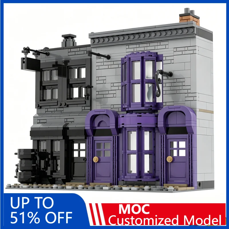 

947Pcs Madame Malkins Creative Cauldron Shop Diagon Alley Harry Building Blocks Diy Educational Assembly Toy Magical Shop Gift