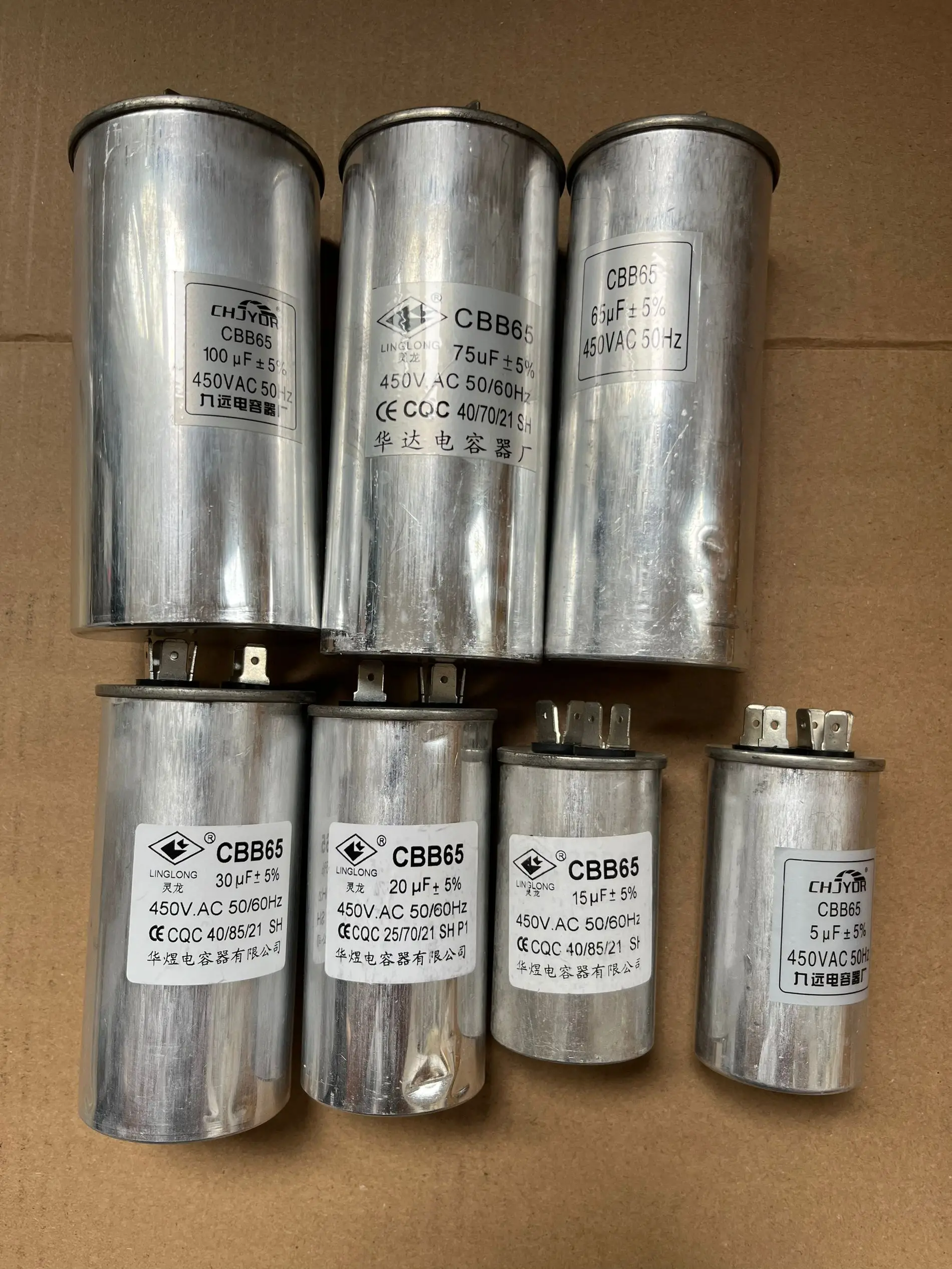 CBB65 AC Motor Capacitor Air Conditioner Compressor Start Capacitor 450VAC 20uF 25uF 30uF 35uF 40uF 45uF 50uF 60uF 70uF 5%