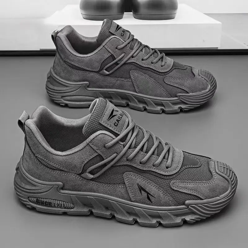 Men's Breathable Workwear Shoes Anti-Slip Wear-Resistant Outdoor Sports Leisure Board Shoes for Comfortable Footwear