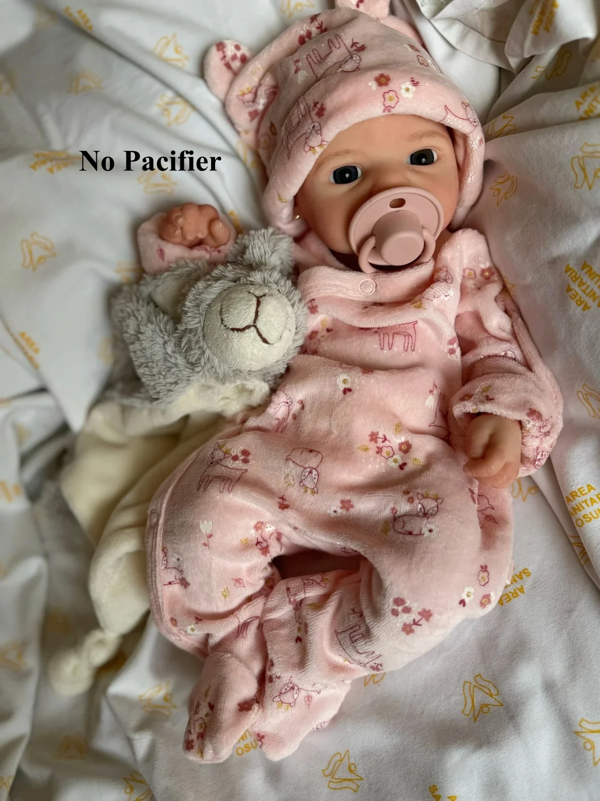 귀여운 웃는 15.7 인치 오픈 입 실리콘 소녀 인형 페인트 대머리 소프트 터치 느낌 유연한 비비 다시 태어난 인형 어린이를위한