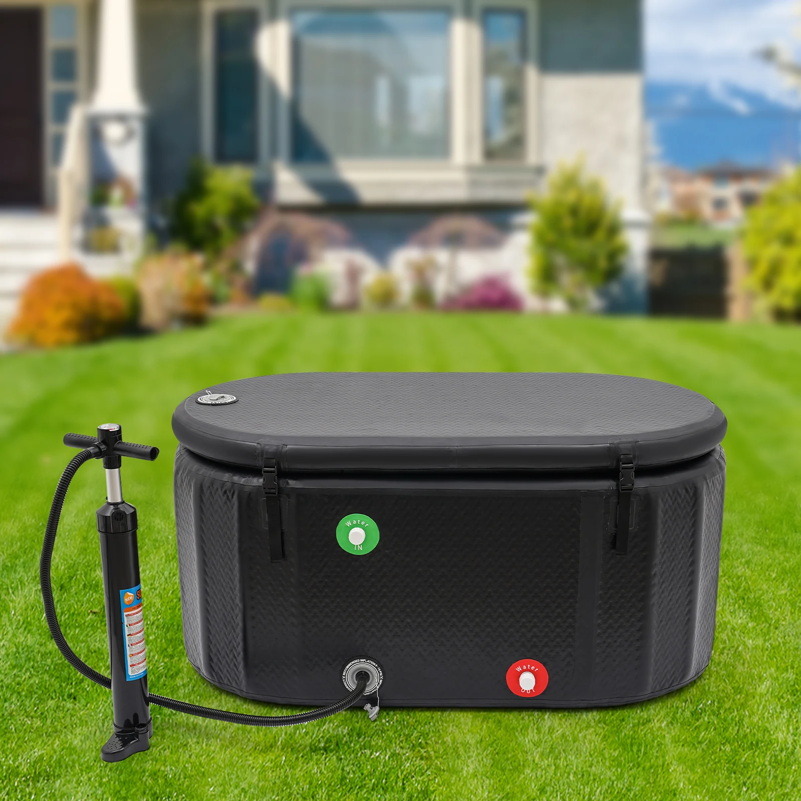 

PVC Inflatable Bathtub 72.65gal Capacity Freestanding Ice BathtubIce Adjust -5-40℃ for Athletes Cooling