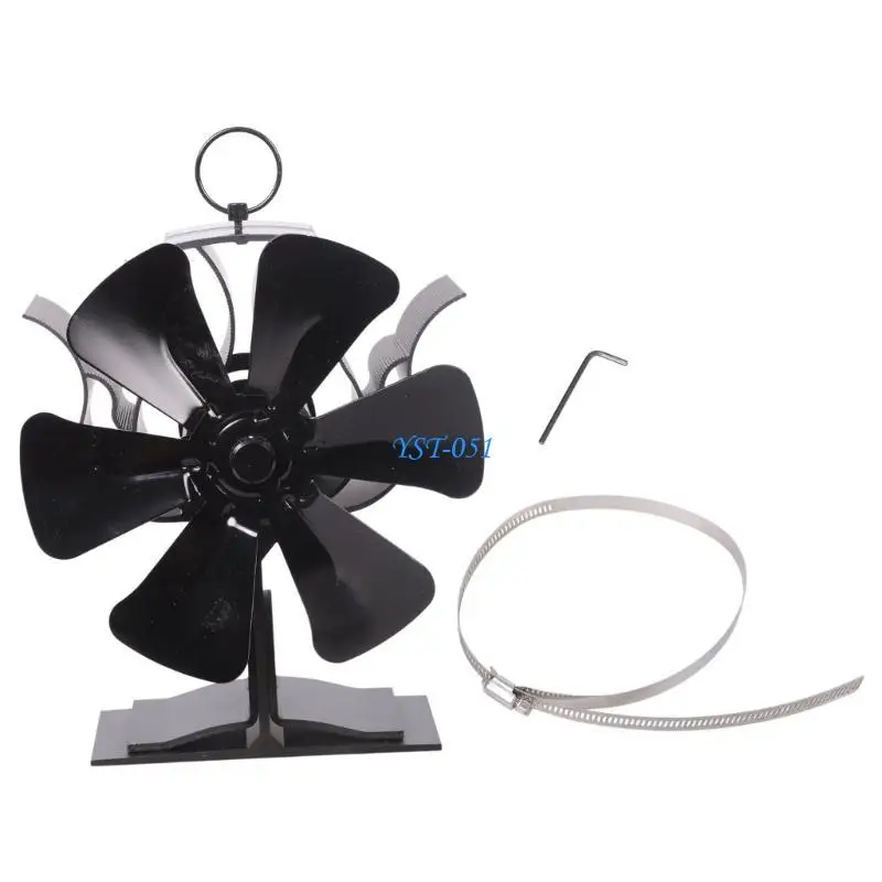 E15A مدفأة مروحة 2 في 1 مدخنة مروحة 6 شفرات تعمل بالطاقة الحرارية موقد مروحة دون كفاءة الطاقة الحرارة تعميم موقد مروحة