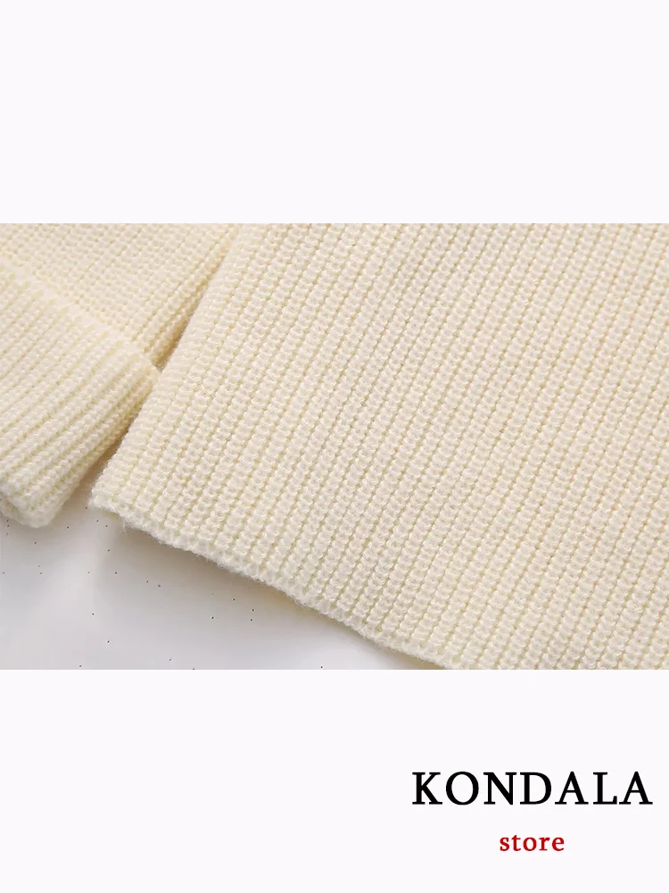 KONDALA Vintage Casual Chic donna dolcevita maglione manica lunga pullover lavorati a maglia allentati maglione moda 2023 autunno inverno top