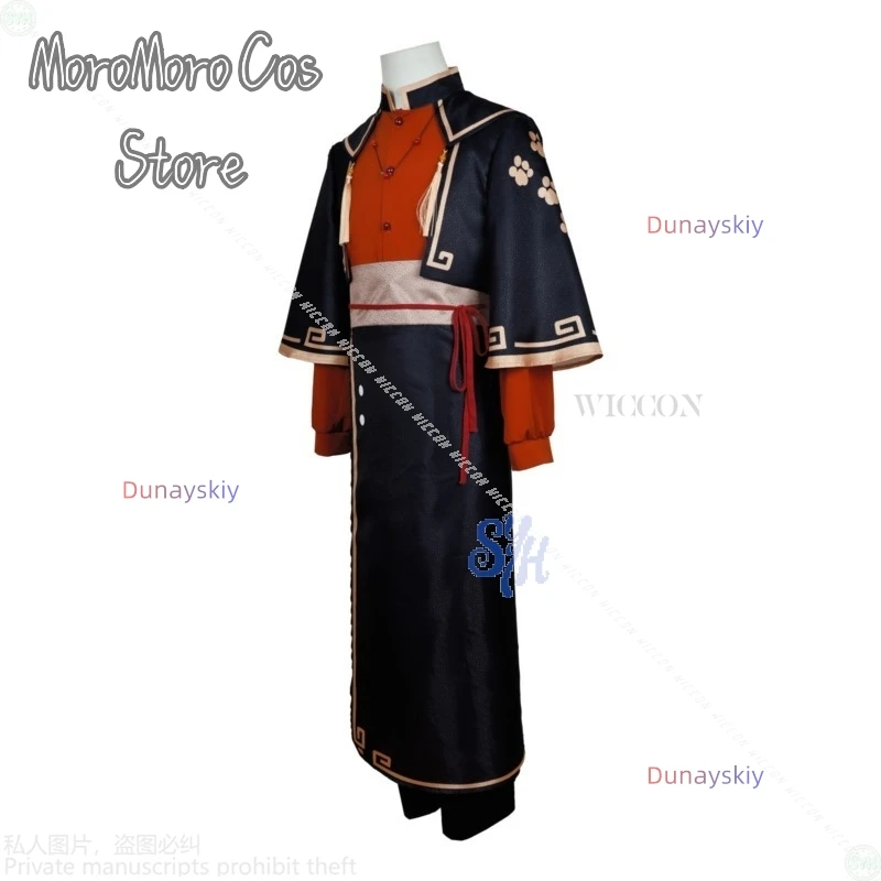 Anime Movie The Legend Of Hei 2 Cosplay Xi Muzi 코스프레 Chinese Styles Orange Black Coat Dress Fan Glasses Halloween Christmas view 6
