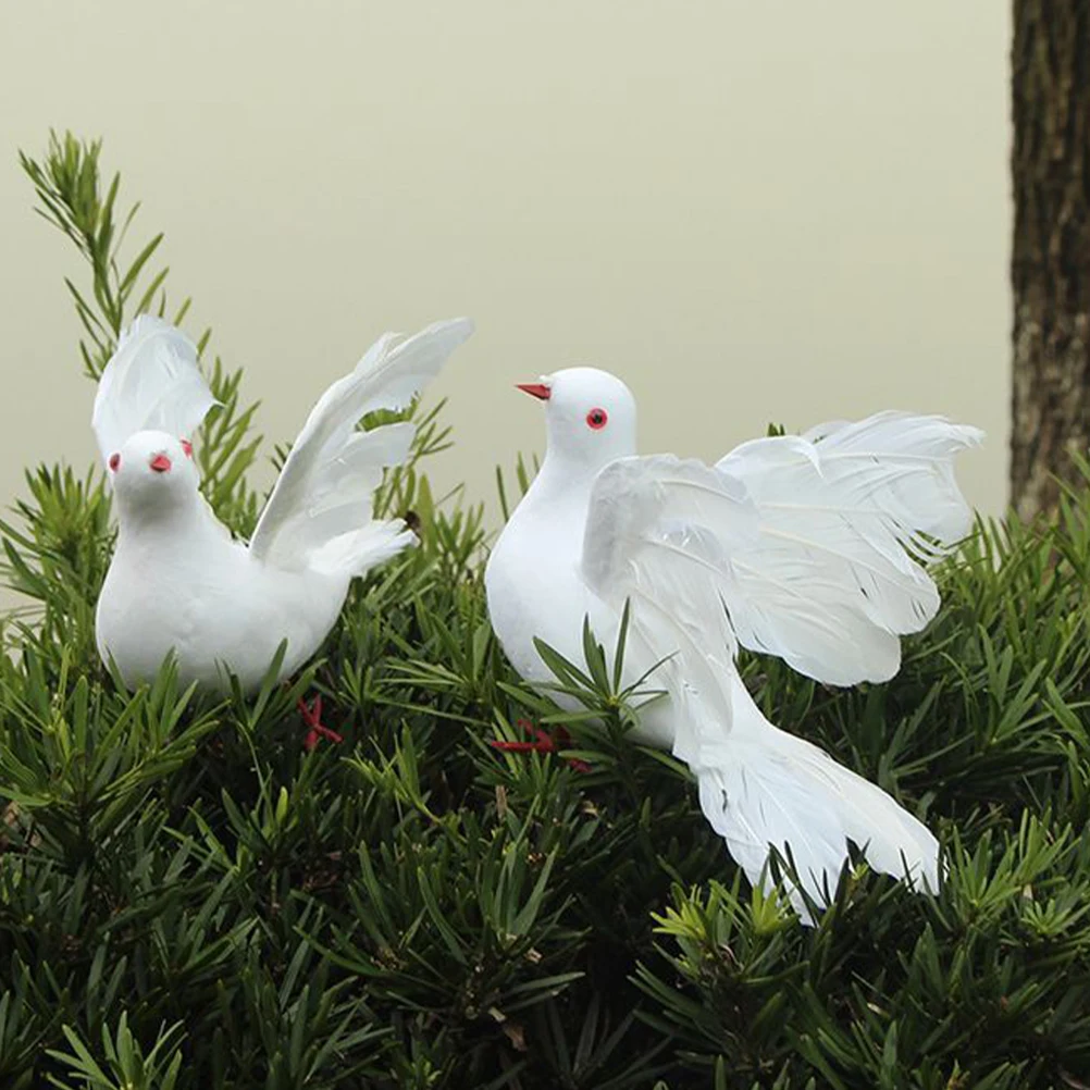 

4pcs Artificial White Dove Simulation Foam Bird Feathered Wings For Wedding Christmas Home Decor Party Craft Projects Dove