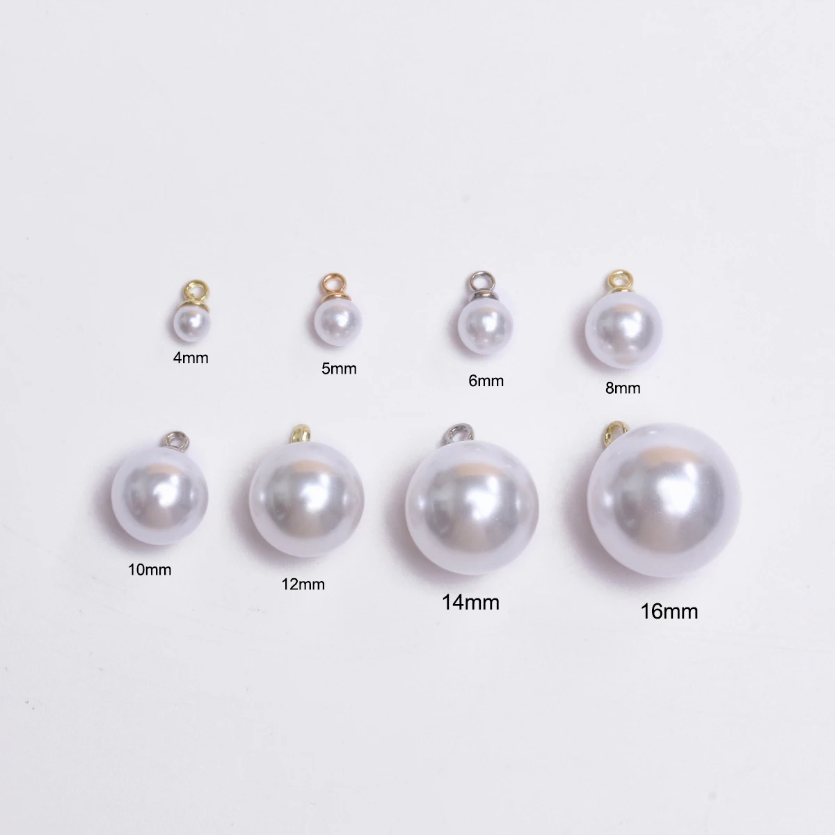 5/10pcs 4-16mm Round White Imitation Pearl Pendant for DIY Necklace Bracelet Earrings Jewelry Making Accessories