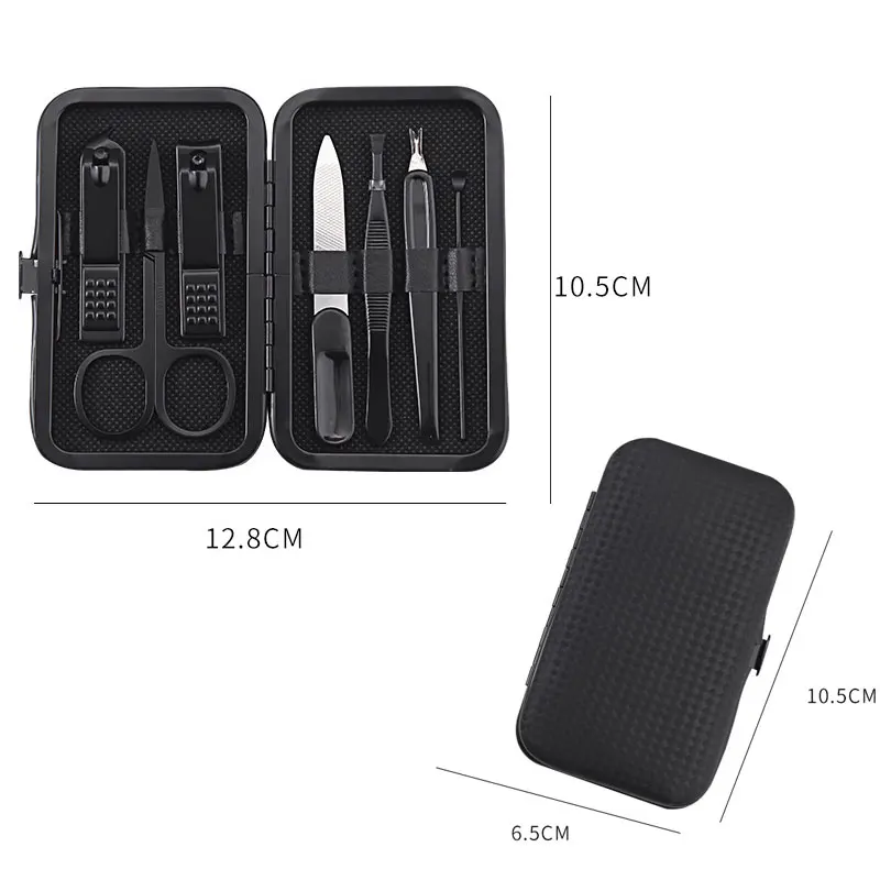 7/10 pçs unisex conjunto de manicure de aço inoxidável com cortador de unhas portátil kit de preparação de viagem tesoura de unhas kit de ferramentas de preparação