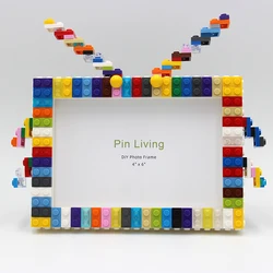1PC Colorful Butterfly DIY Building Block Mosaic  Handmade Photo Frame Placement Platform Kindergarten  Activity Photo