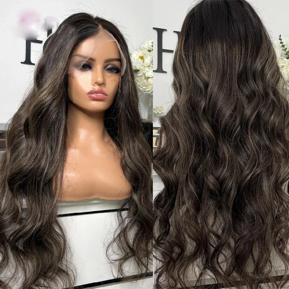 

Gluelesss 30inch 250% Density Brown Jewish 5x5 Silk Base Body wave European Human Hair Wigs For Women with Baby Hair Preplucked